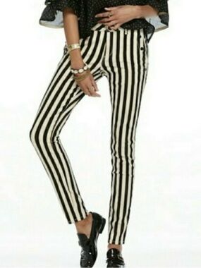 Scotch & Soda 80s La Bohemienne MidRise Beetlejuice Striped Slim Cigarette Pants